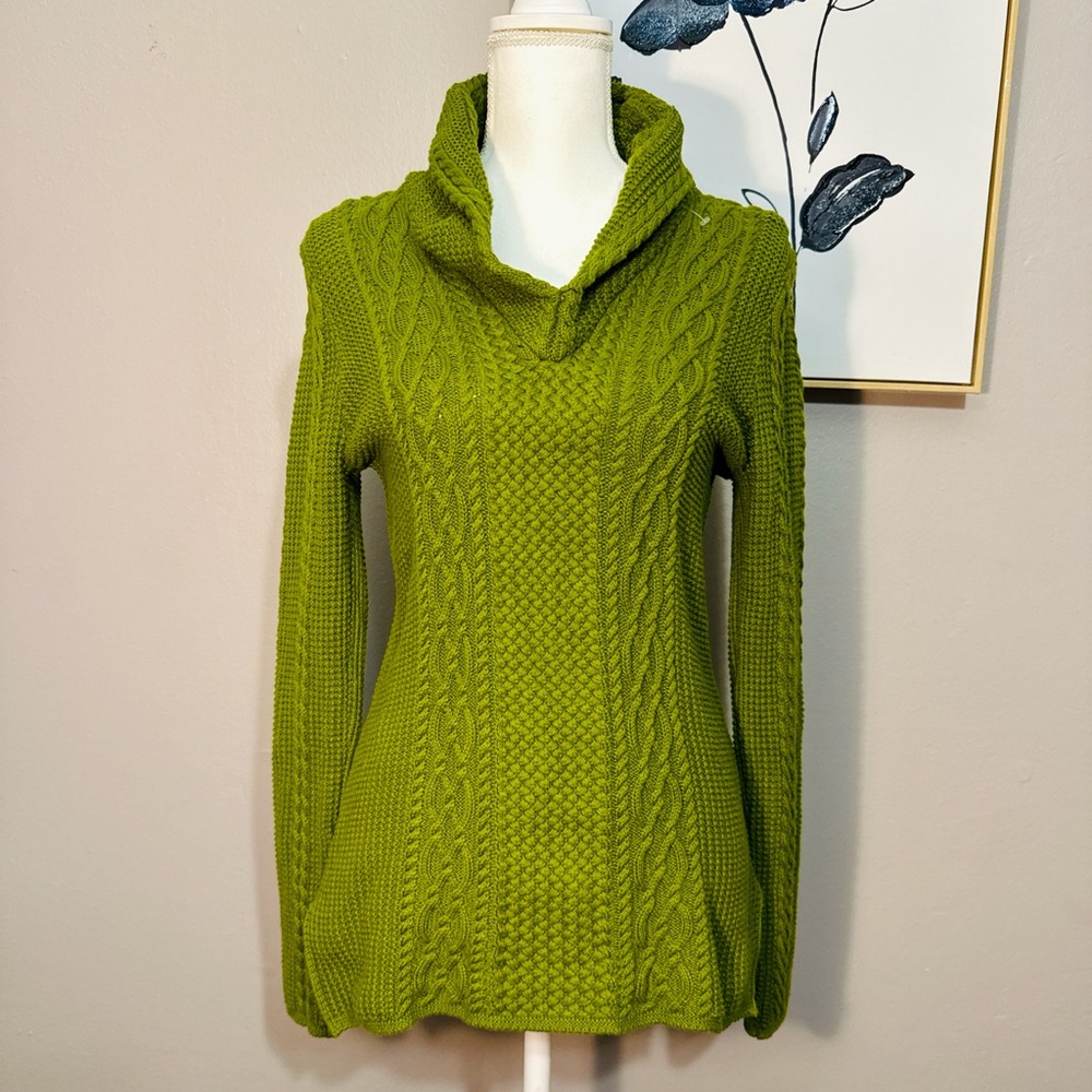 JEANNE PIERRE Olive Cowl Neck Sweater